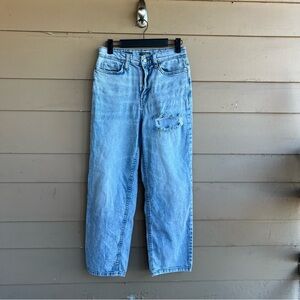 Wild Fable 90's Relaxed Straight Leg Jeans - Size 0 Distressed Denim